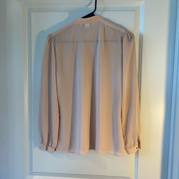 Lloyd Williams Vintage Sheer Floral Embroidery Front Button Up Pussy Bow top, 8 - Picture 7 of 10